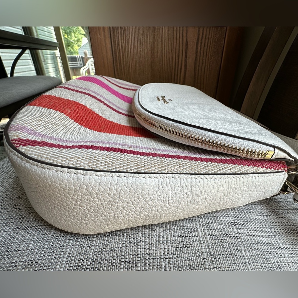 Mint Kate spade Leila Striped Rare Leather & Canvas Shoulder & Or crossbody bag